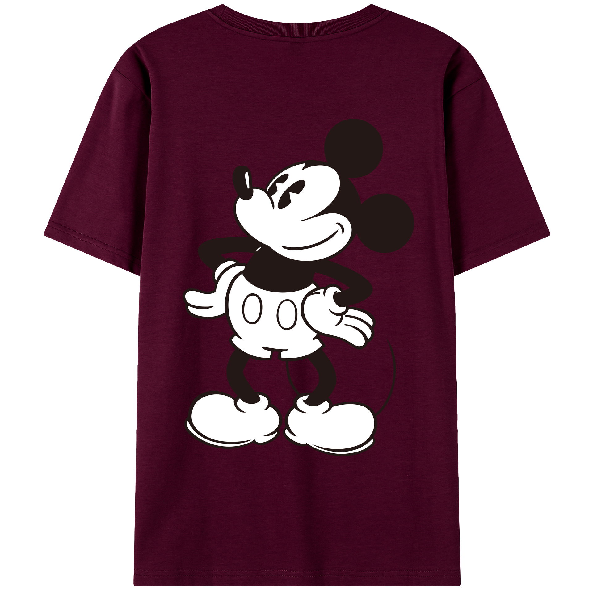 ミッキーマウス Mickey Mouse レディース半袖Tシャツ(バックプリント)